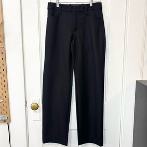 Banana Republic Women’s Black Mid-Rise Straight Leg 100% Wool Pants, 2 Petite